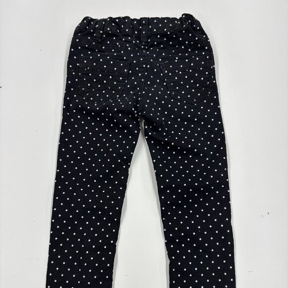 Urban Star Black/White Polka Dot Cotton Pants adjustable waist Girls size 4 - Picture 3 of 9